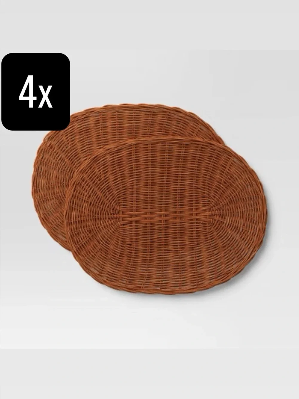 Set of 4 Woven wicker chargers & centerpiece wicker bowl from Threshold